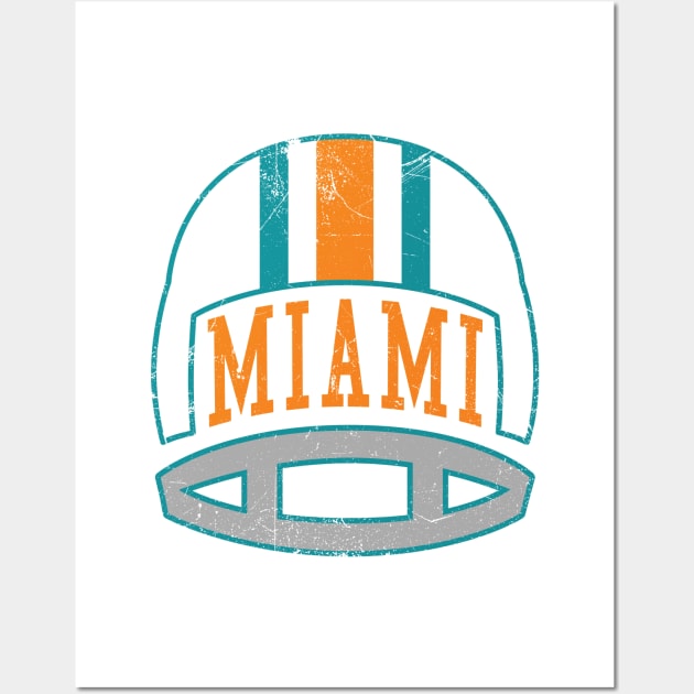 Miami Retro Helmet - White Wall Art by KFig21